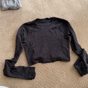 lululemon athletica Black Long Sleeve Crop Top